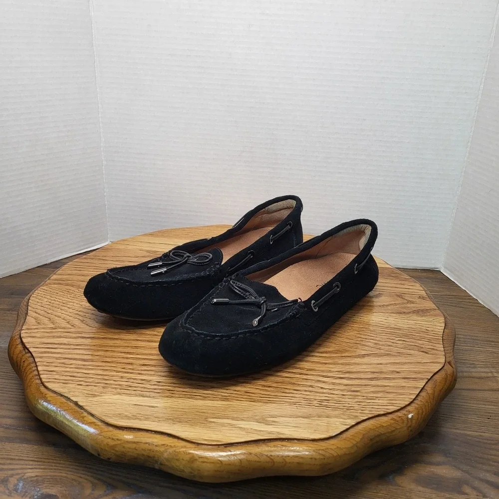 Vionic Virginia Black Suede Loafers Shoes Moccasins Orthapedic Flats‎ Women's 9